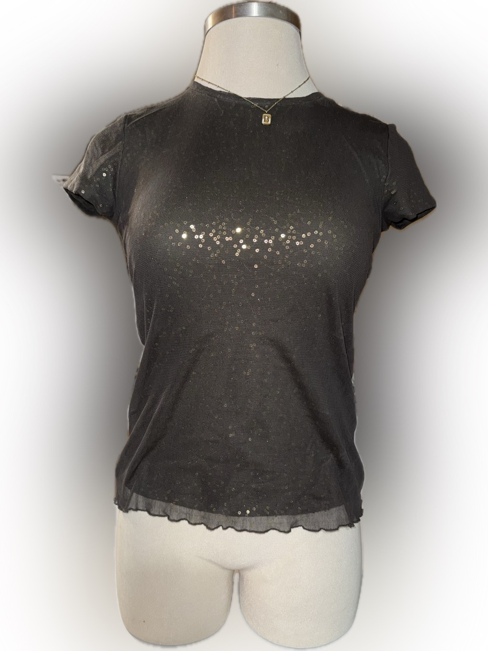 Ralph Lauren Dark Green Short-Sleeve Sequin‎ Tee